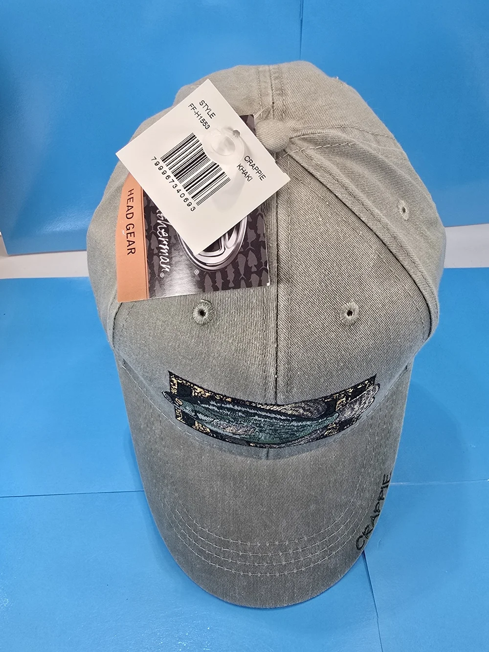 Flying Fisherman Crappie Embroidered Fishing Hat Khaki NWT